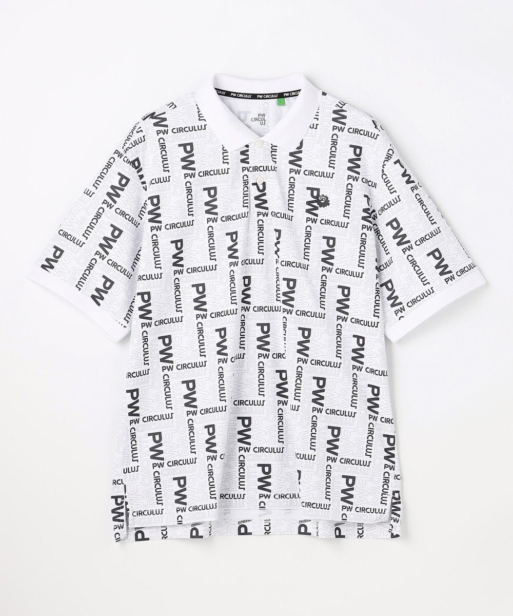 PW CIRCULUS 【MEN】PW LOGO 総柄ポロシャツ ゴルフ 