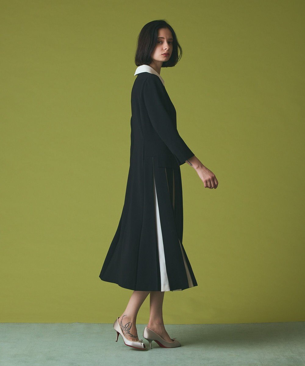 GRACE CONTINENTAL クレリックバイカラーワンピース 
