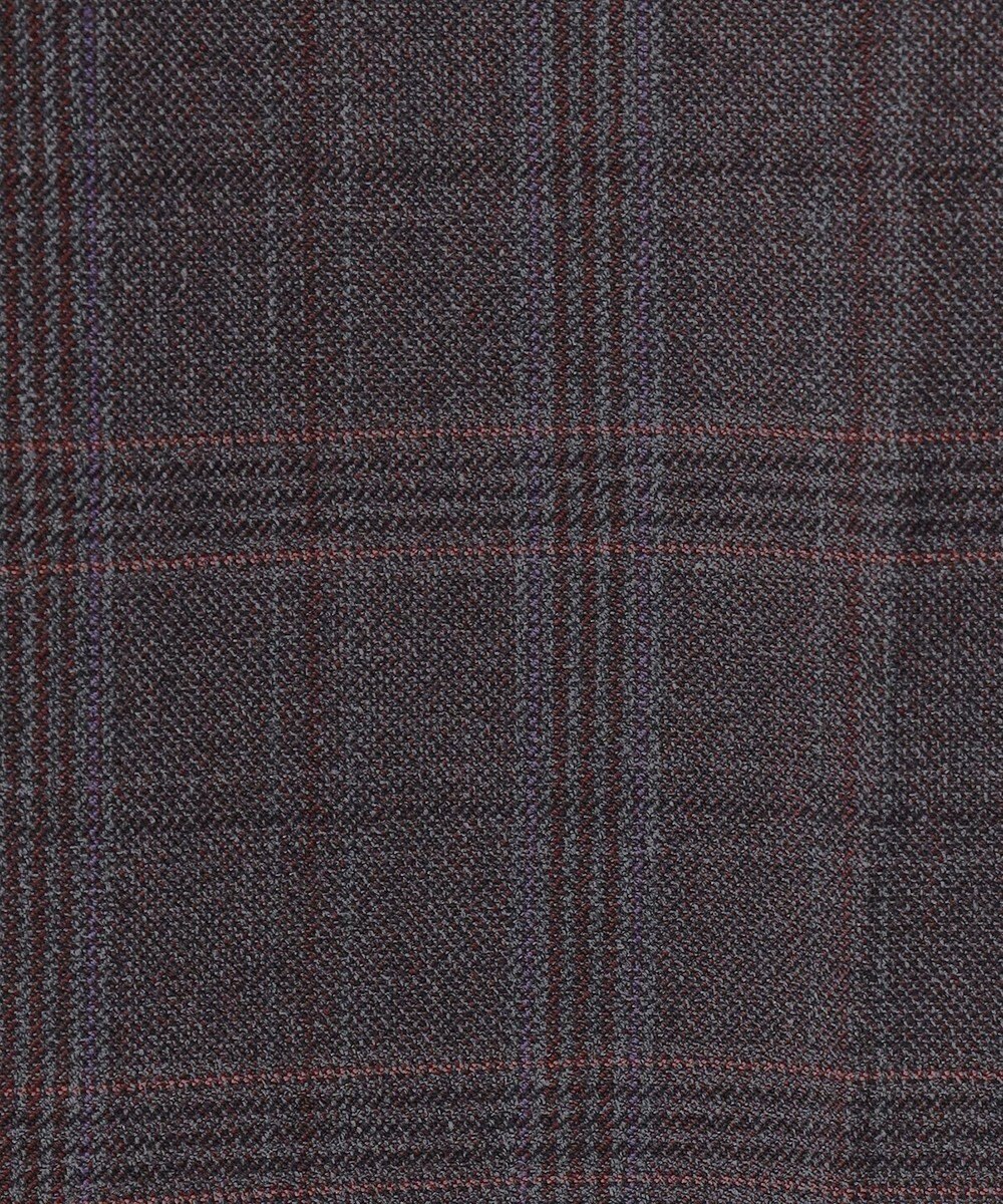 J.PRESS LADIES L 【洗える】T/Rアルガンシルクチェック テーパード パンツ 