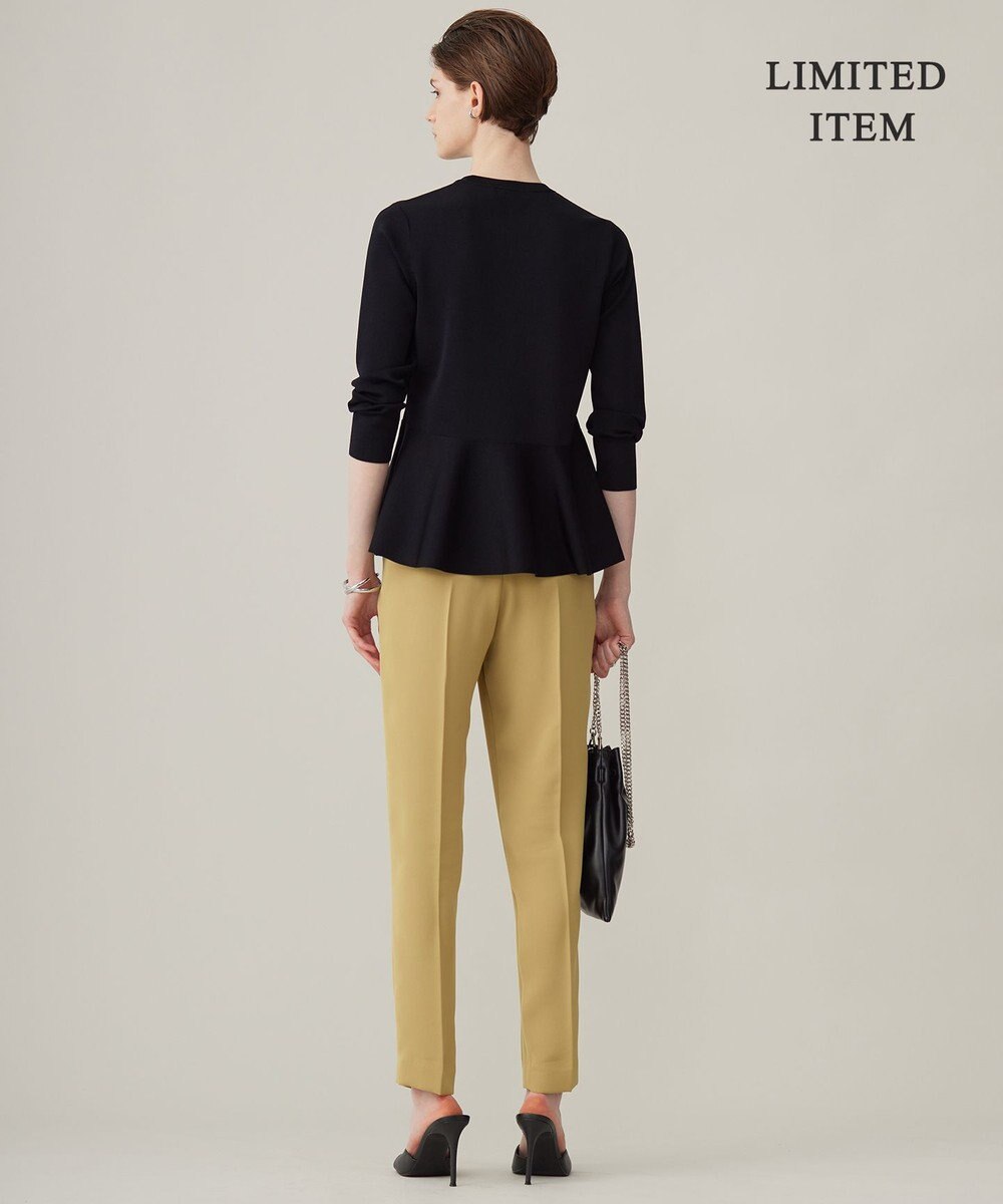 ICB L 【WEB限定・洗える】シンセティックヤーンスムース ペプラムニット 