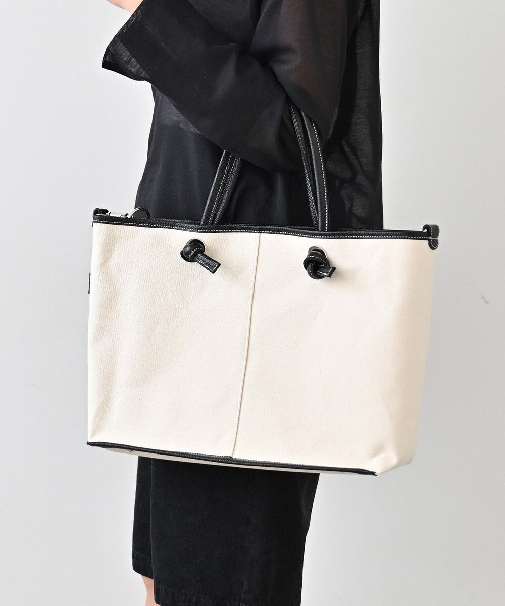 Hekhèr Le Style de Vie 【日本製 / A4サイズ対応/2WAY】コットンキャンバス×シュリンクレザー ノットトートバッグ large 
