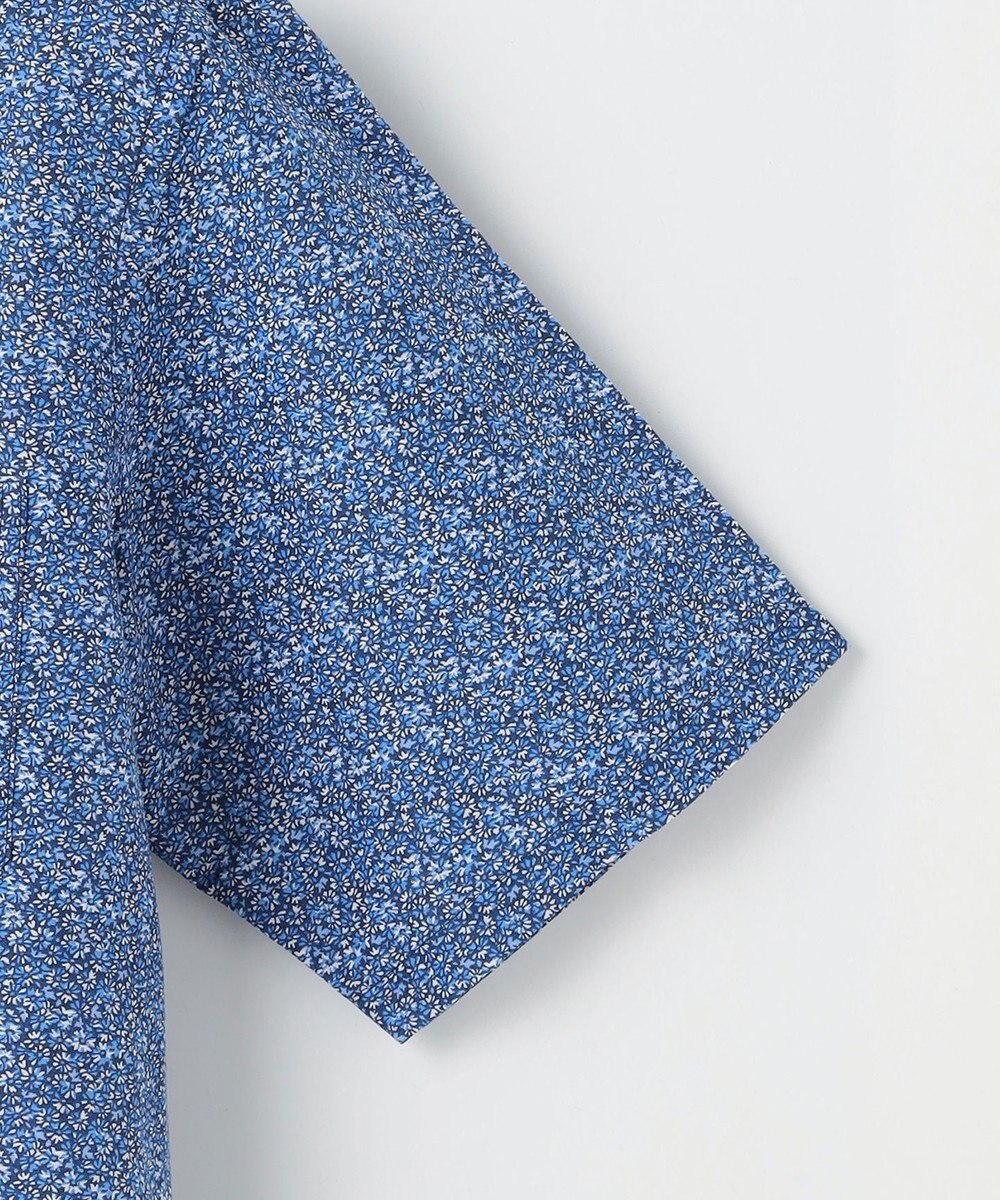 JOSEPH ABBOUD 【キングサイズ・清涼・リネンブレンド】コットンリネン ボイルフラワープリント 半袖シャツ 