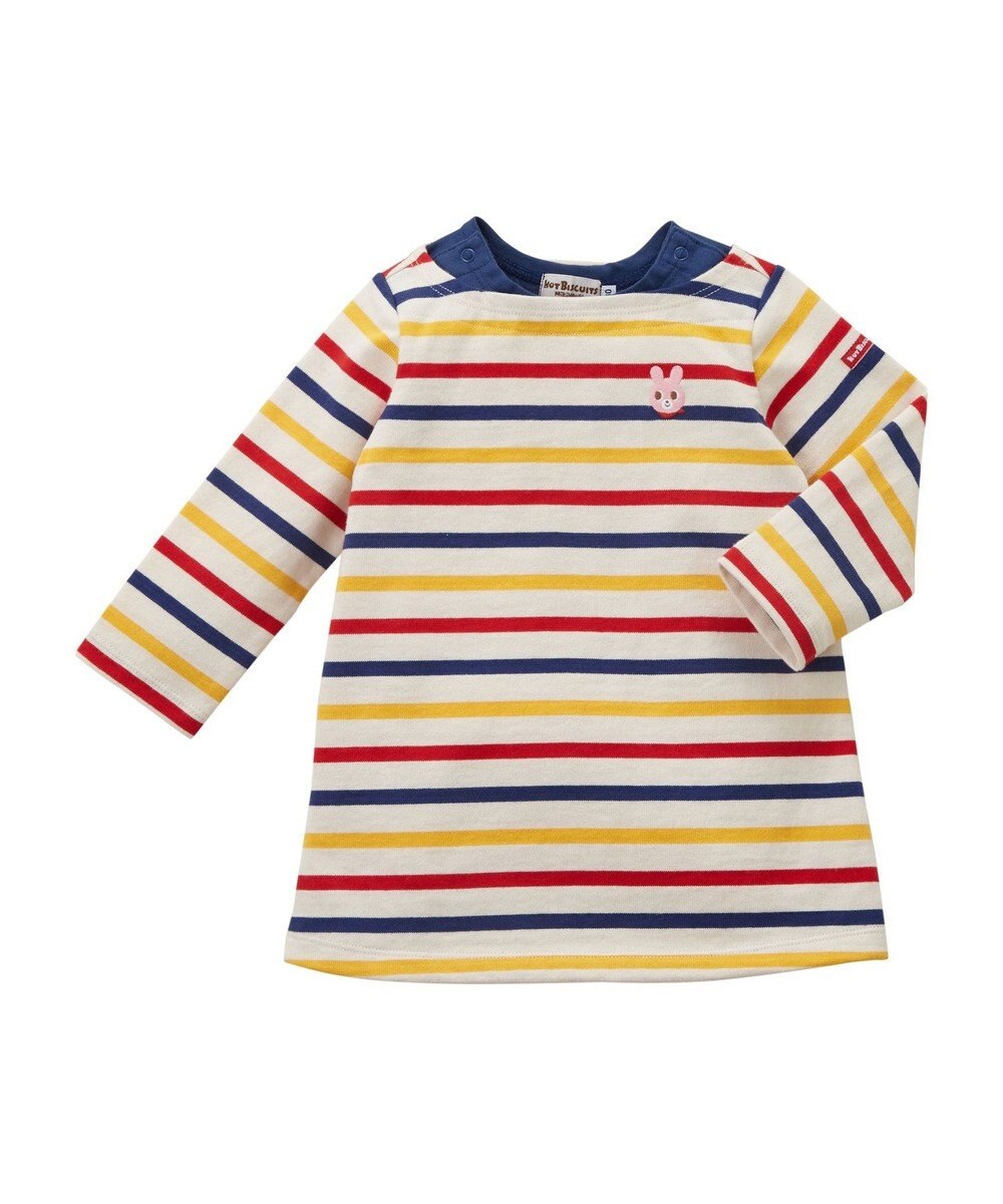 MIKI HOUSE HOT BISCUITS 【80-120cm】ボーダーワンピース 