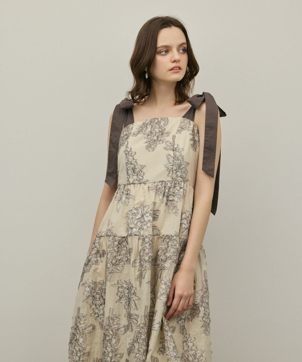 GRACE CONTINENTAL シアージャガードティアードワンピース 