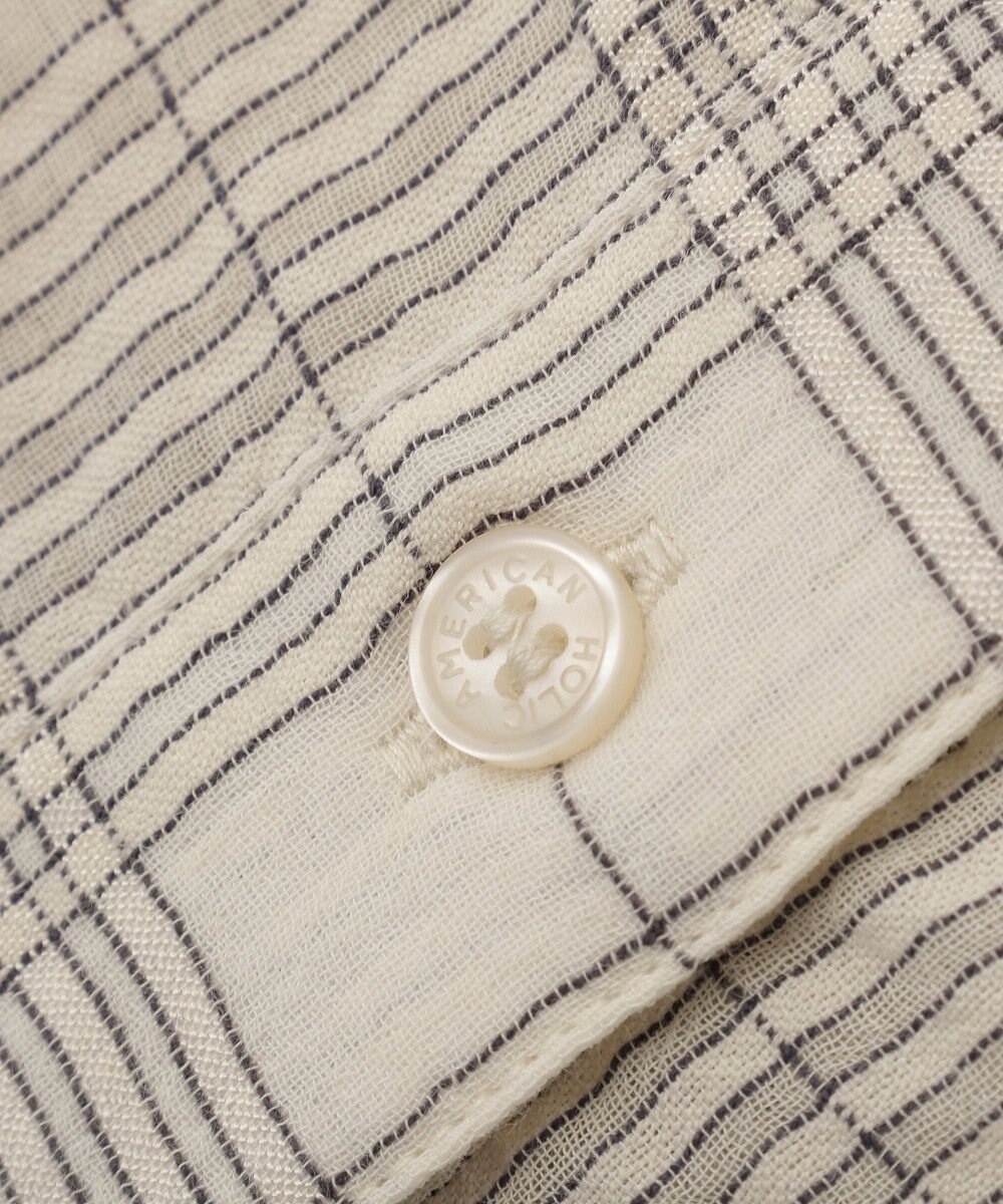 AMERICAN HOLIC シアーチェックショート丈シャツ 