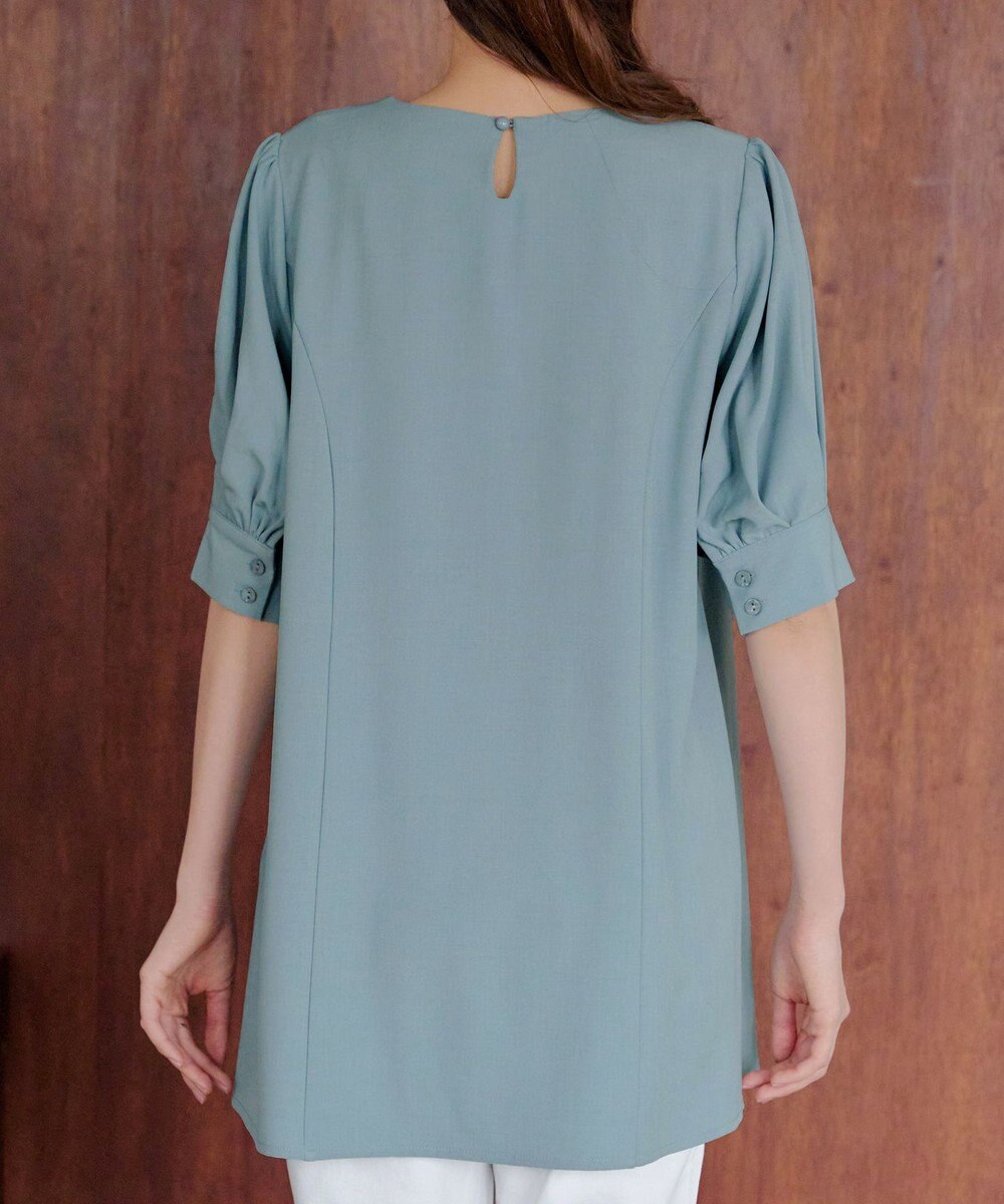 Tiaclasse 【小倉優子さん着用】【洗える】 パフスリーブチュニックブラウス 