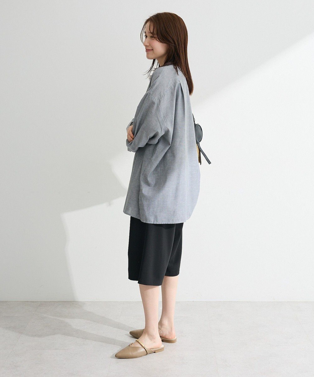 Green Parks 綿麻混Ｖネックオーバーサイズシャツ 