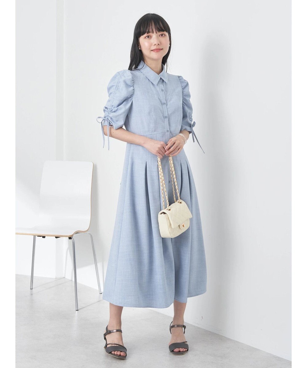 earth music&ecology 袖ドロストシャツワンピース 