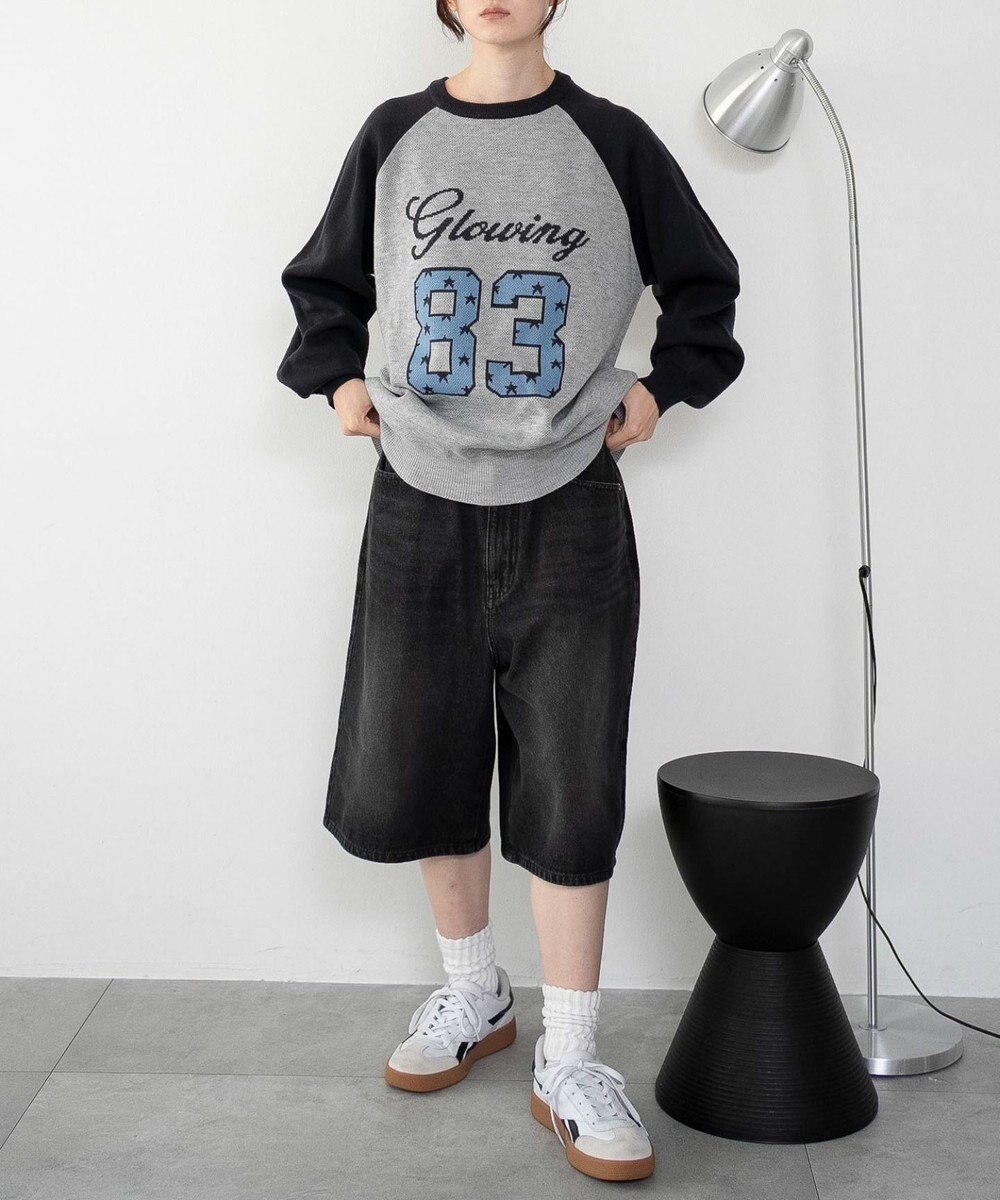 WEGO 【洗える】グラフィックニットBIGプルオーバー 