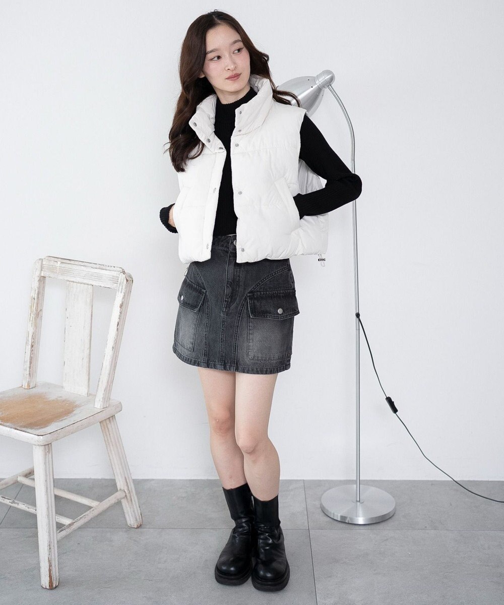 WEGO 【2025年秋冬新作】リブハイネックショートニット 