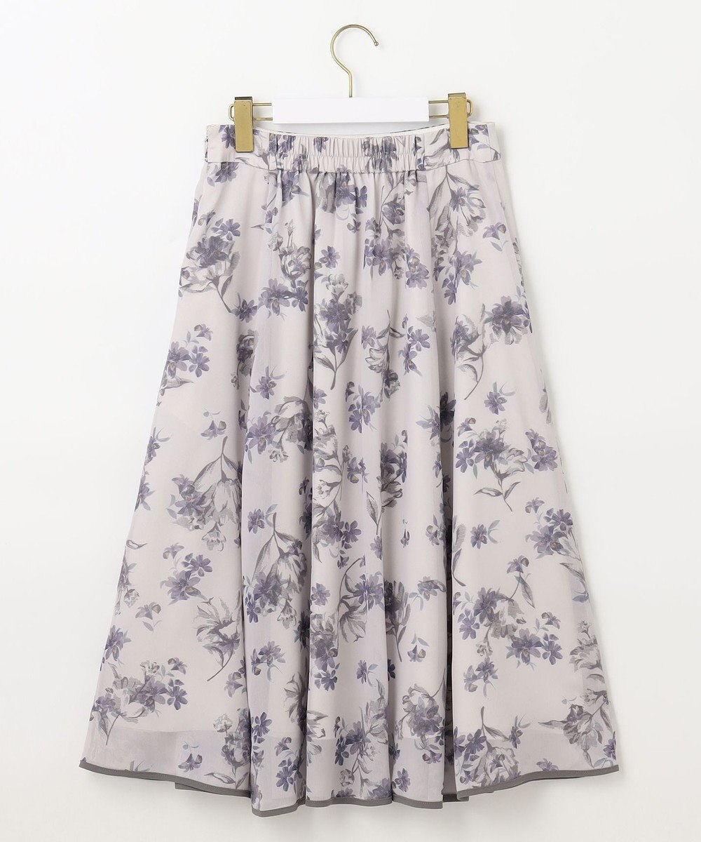 ANY SIS 【洗える】フロッキーオンフラワー スカート 