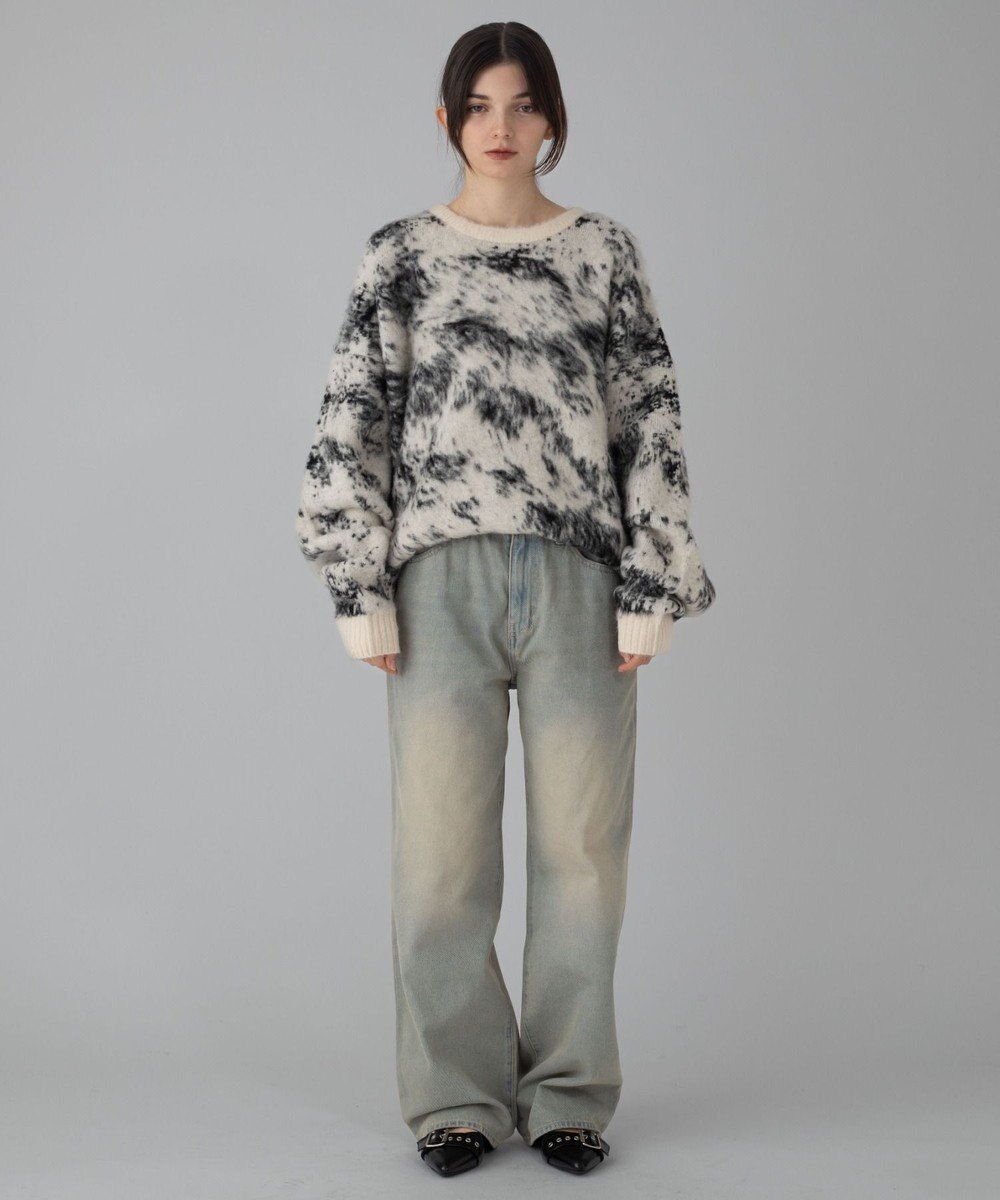 WEGO 【ユニセックス着用ITEM/ウエスト調整可】ストレートデニムパンツ 