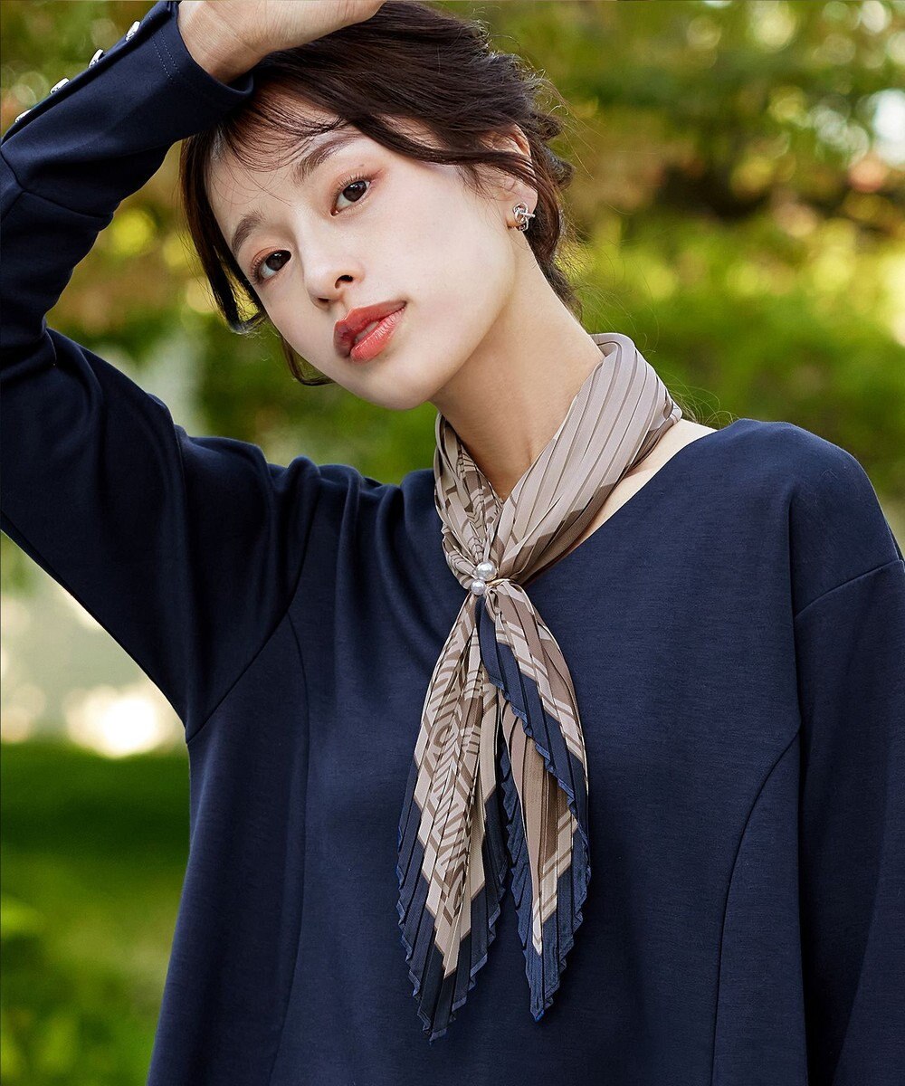 Tiaclasse 【選べる柄タイプ】プリーツスカーフ 