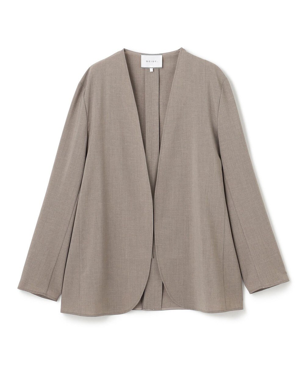 BEIGE， 【洗える/接触冷感/速乾/UVケア対応・Precious 8月号掲載】BATEAU / ボタンレスノーカラジャケット 