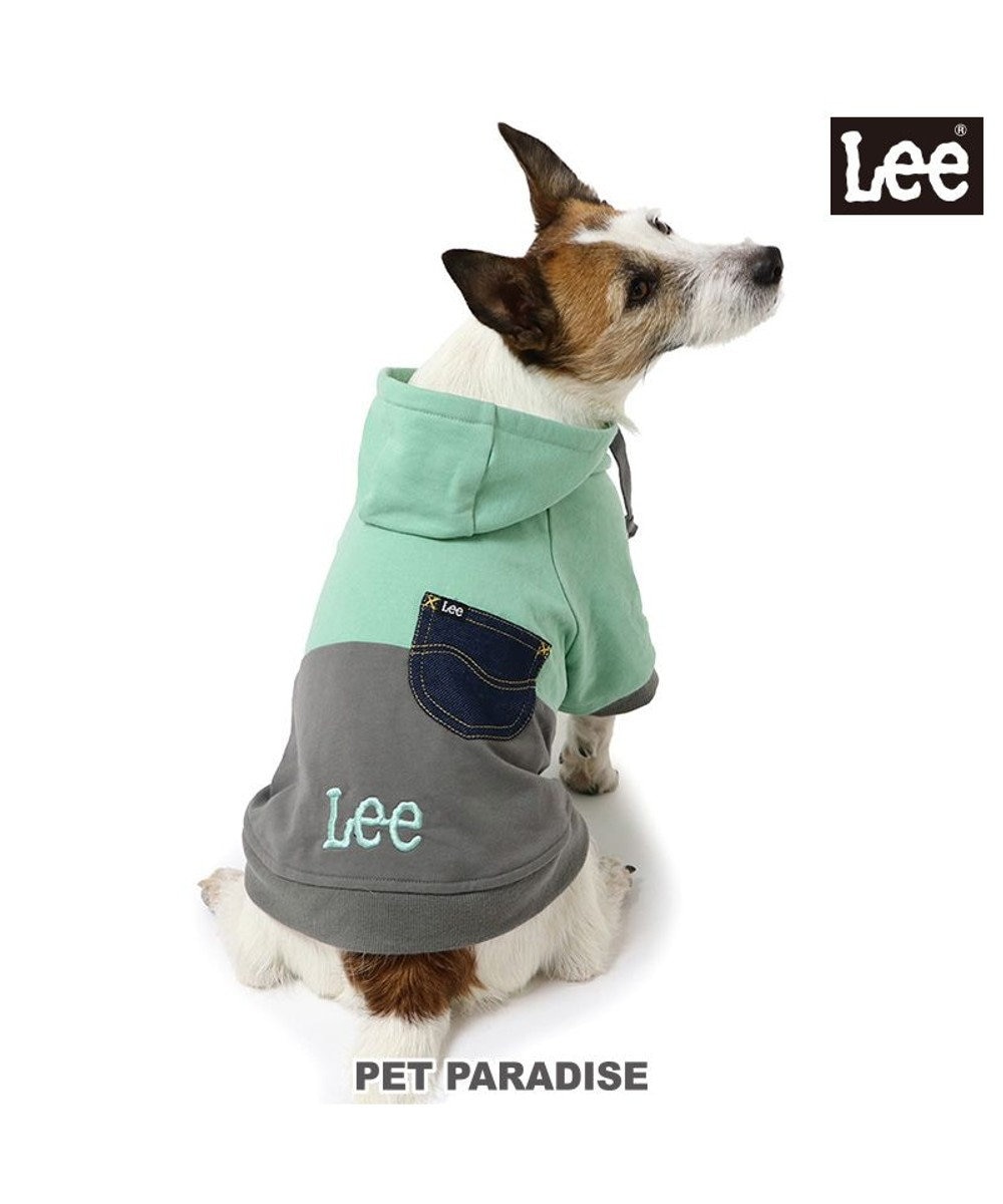 PET PARADISE Lee バイカラー フード付きパーカー 《グリーン》 小型犬 グリーン