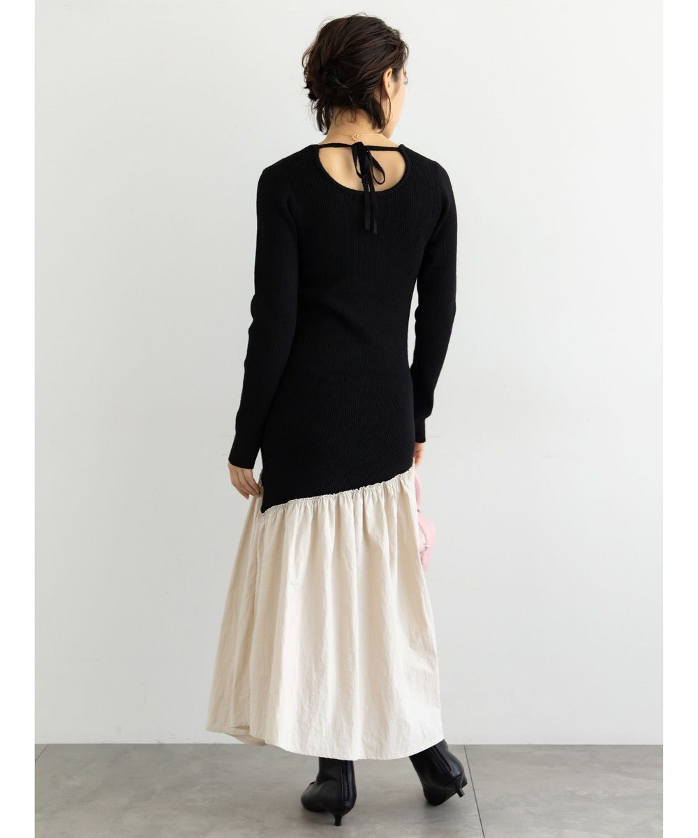 Te chichi 【宮本茉由着用】リブニットドッキングアシメワンピース 