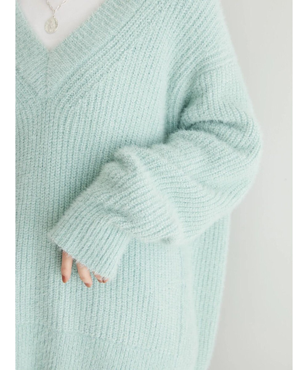 AMERICAN HOLIC モールヤーン片畦Ｖネックニットプルオーバー 