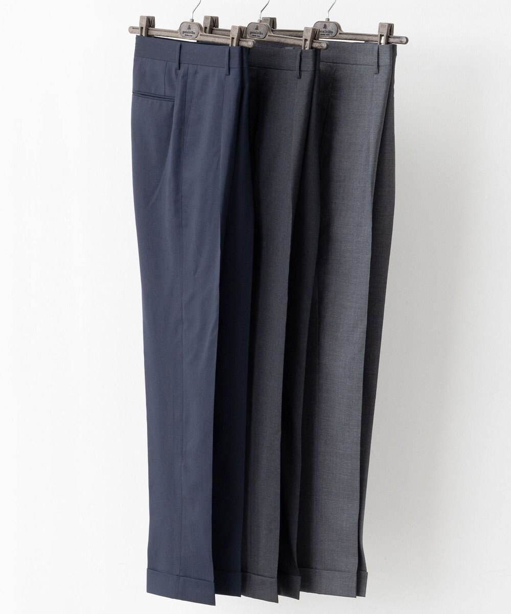 GOTAIRIKU ロングセラー【洗える/折り目加工/シワになりにくい/ウエストアジャスター】ウォッシャブル サマーウール100％パンツ_定番色(1タック)25年モデル 