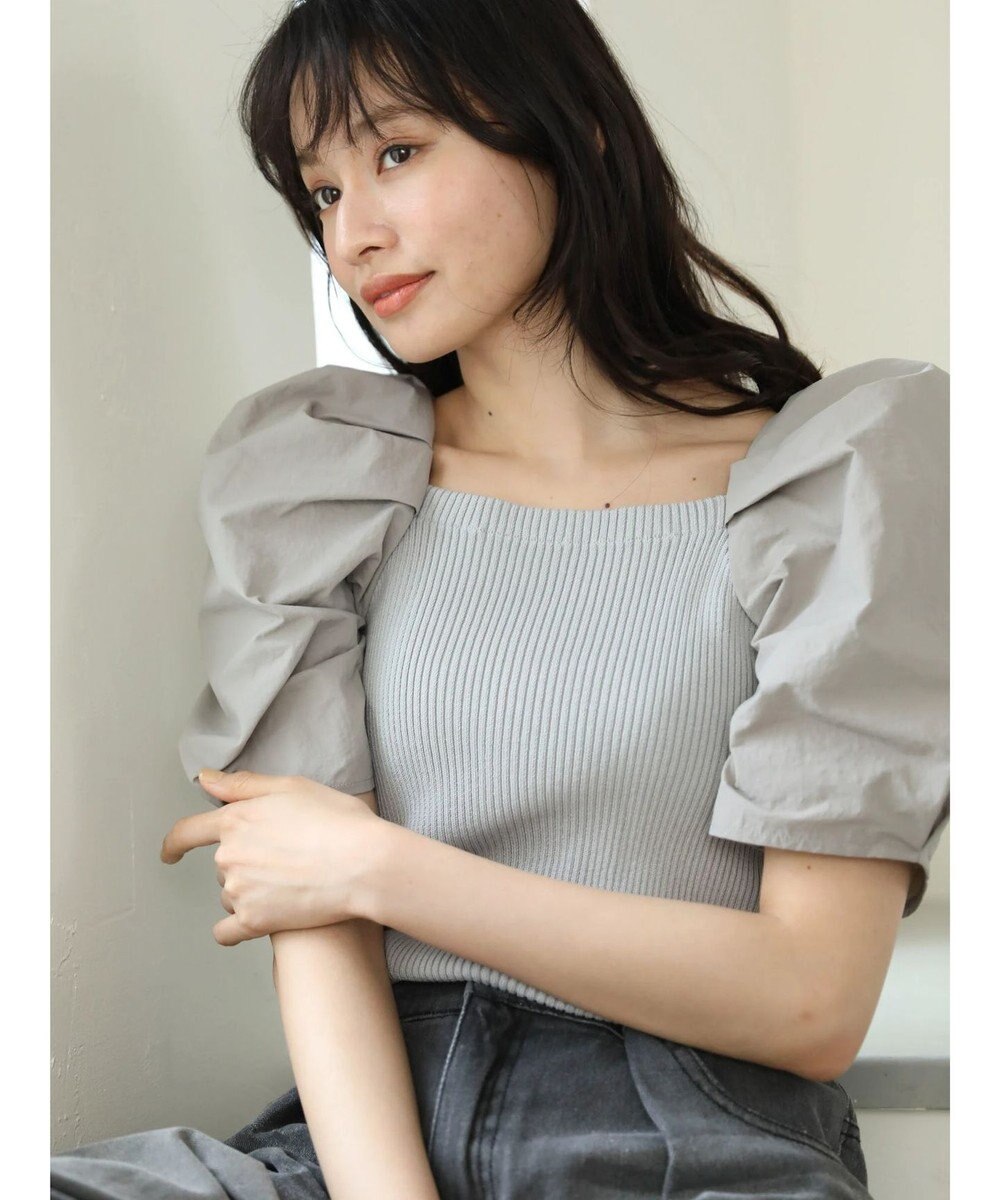 Green Parks ・ＡＮＤ　ＳＥＡＲＣＨ　布帛スリーブニットプルオーバー 