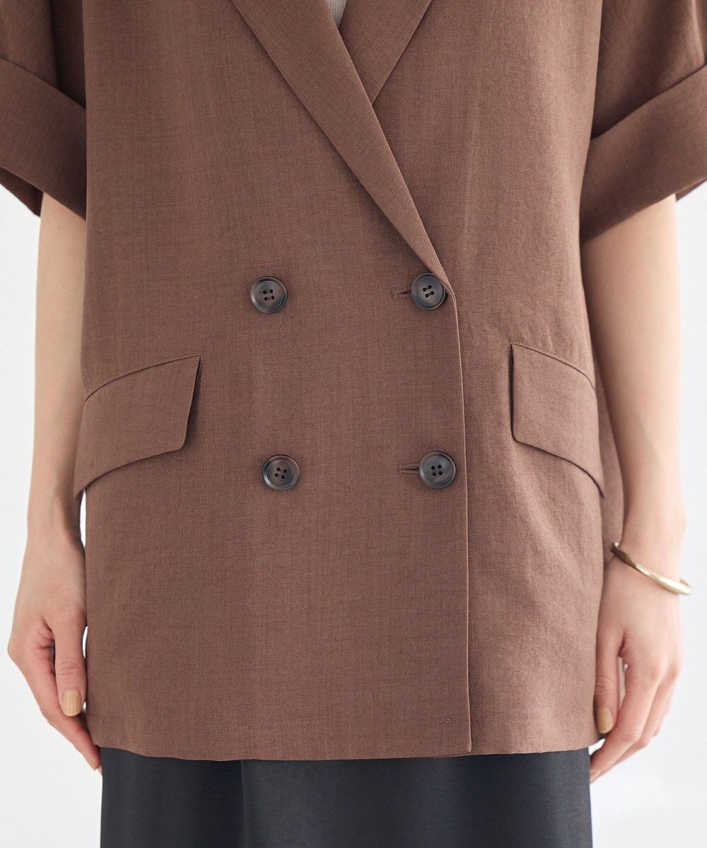 earth music&ecology 【セットアップ対応】リネンライクダブルジャケット 