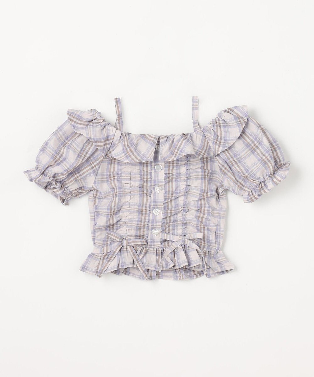 ANY KIDS 【洗濯機可能】2WAY チェックブラウス 