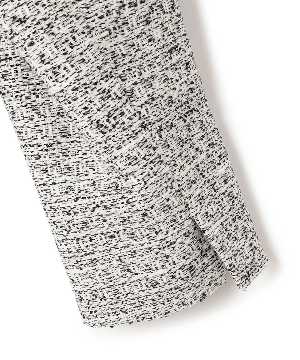 23区 【セットアップ対応】シャインツイードストレッチ ノーカラー ジャケット 