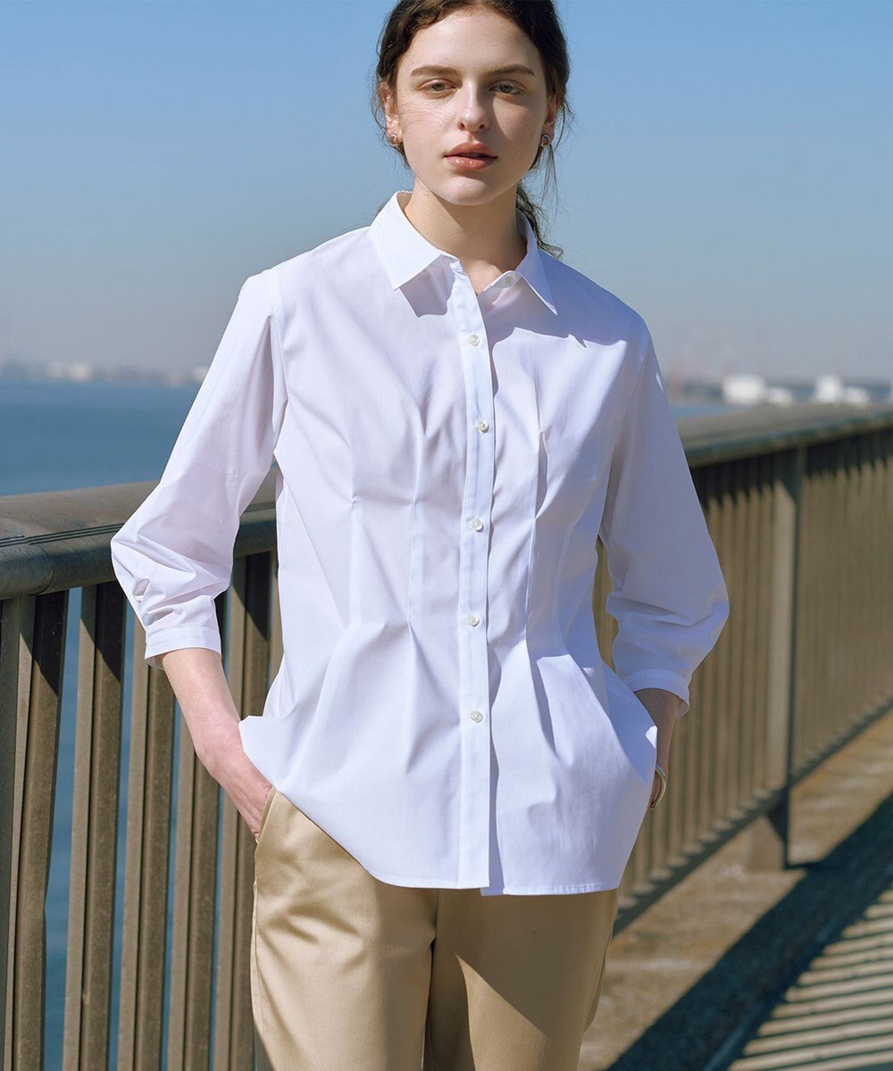 J.PRESS LADIES L 【WEB限定カラーあり】SOFT TC ストレッチ シャツ ブラウス 