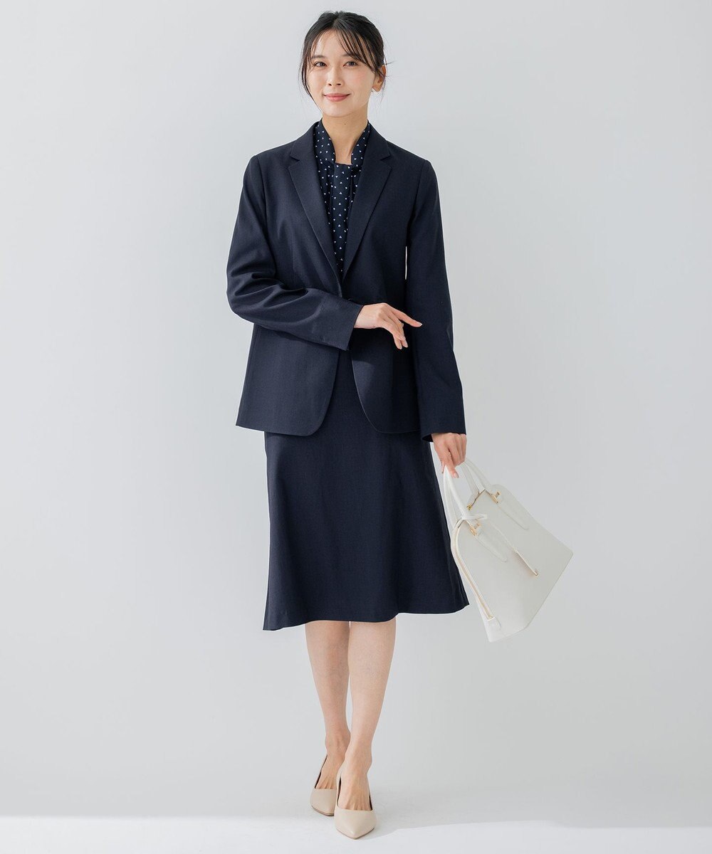 23区 L 【洗える】トライアングルプリント ネックデザイン ブラウス 