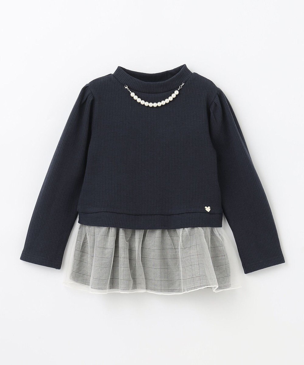 ANY KIDS パール付きペプラムトレーナー 