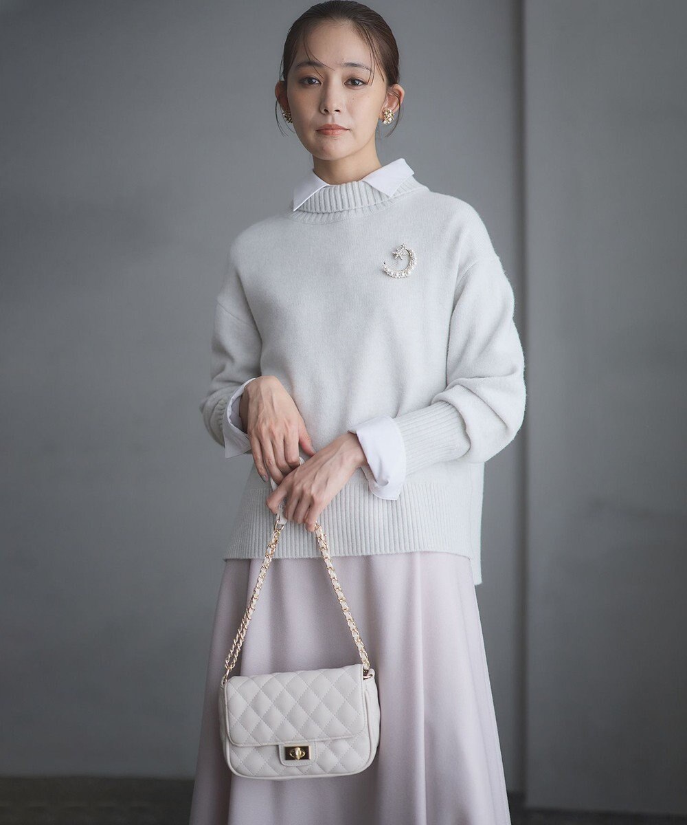 組曲 L ウールカシミヤミックス ロールネック ニット 