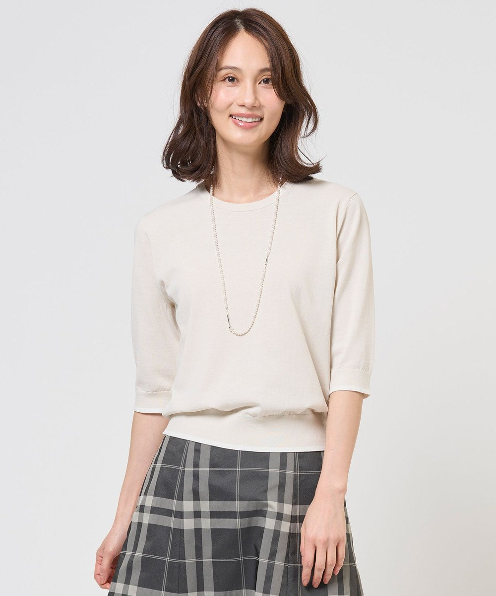 J.PRESS LADIES BASIC HT COTTON クルーネック ニット 