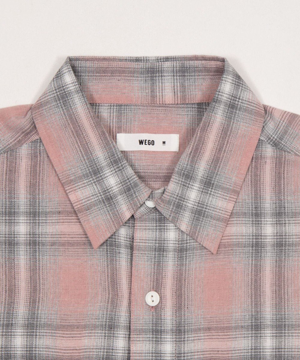 WEGO 【ユニセックス着用ITEM/SMLサイズ展開】オンブレチェックシャツ（LS） 