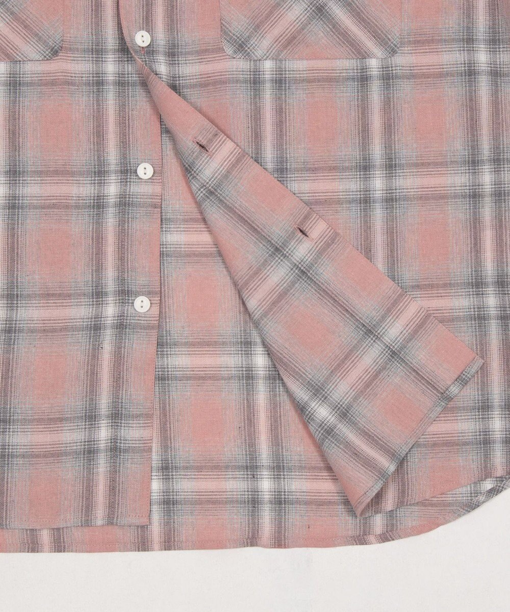 WEGO 【ユニセックス着用ITEM/SMLサイズ展開】オンブレチェックシャツ（LS） 