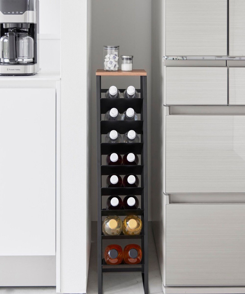 tower 天板付きボトルストッカー タワー 8段 ブラック 