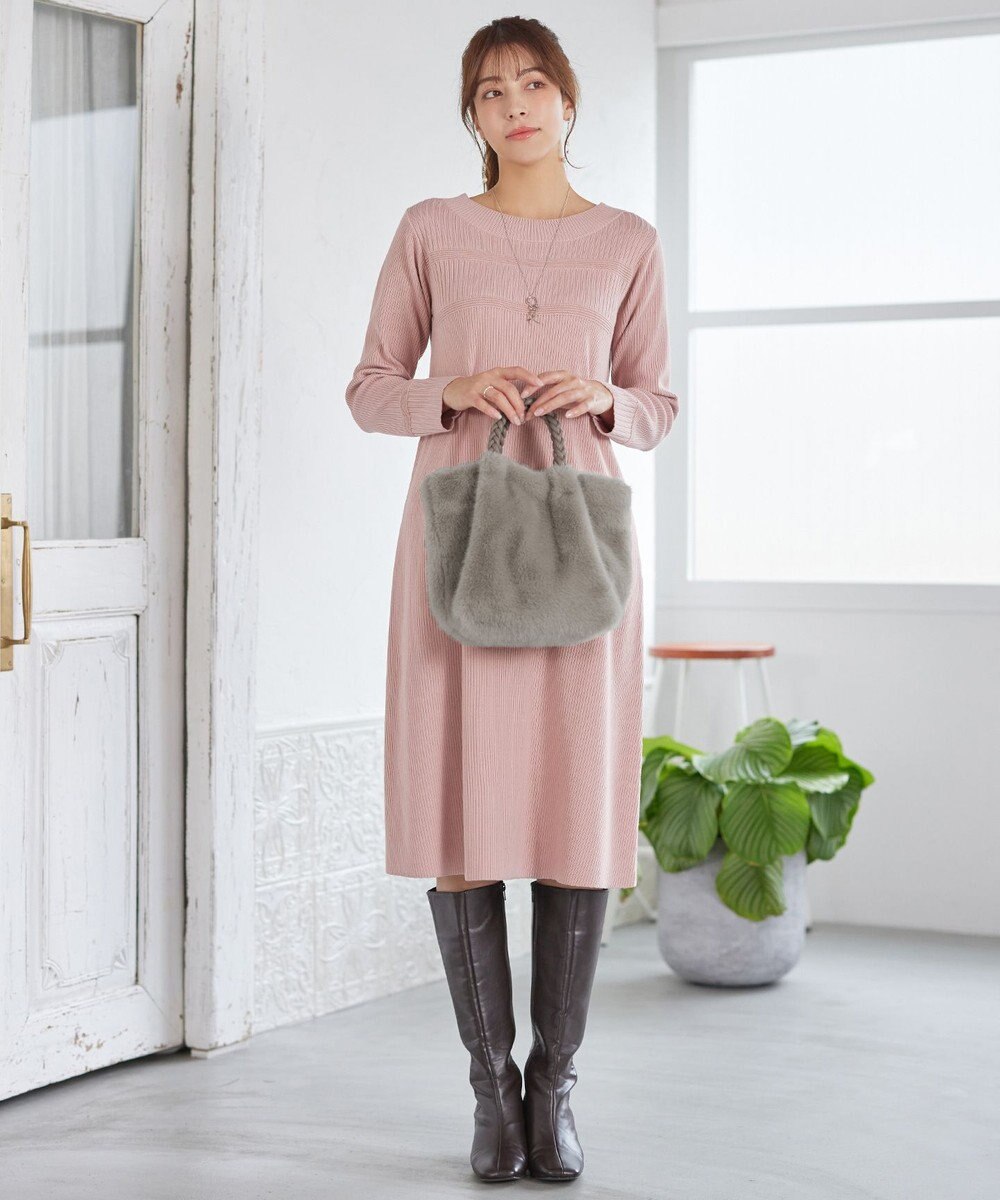 Tiaclasse 三つ編みハンドルファーバッグ 