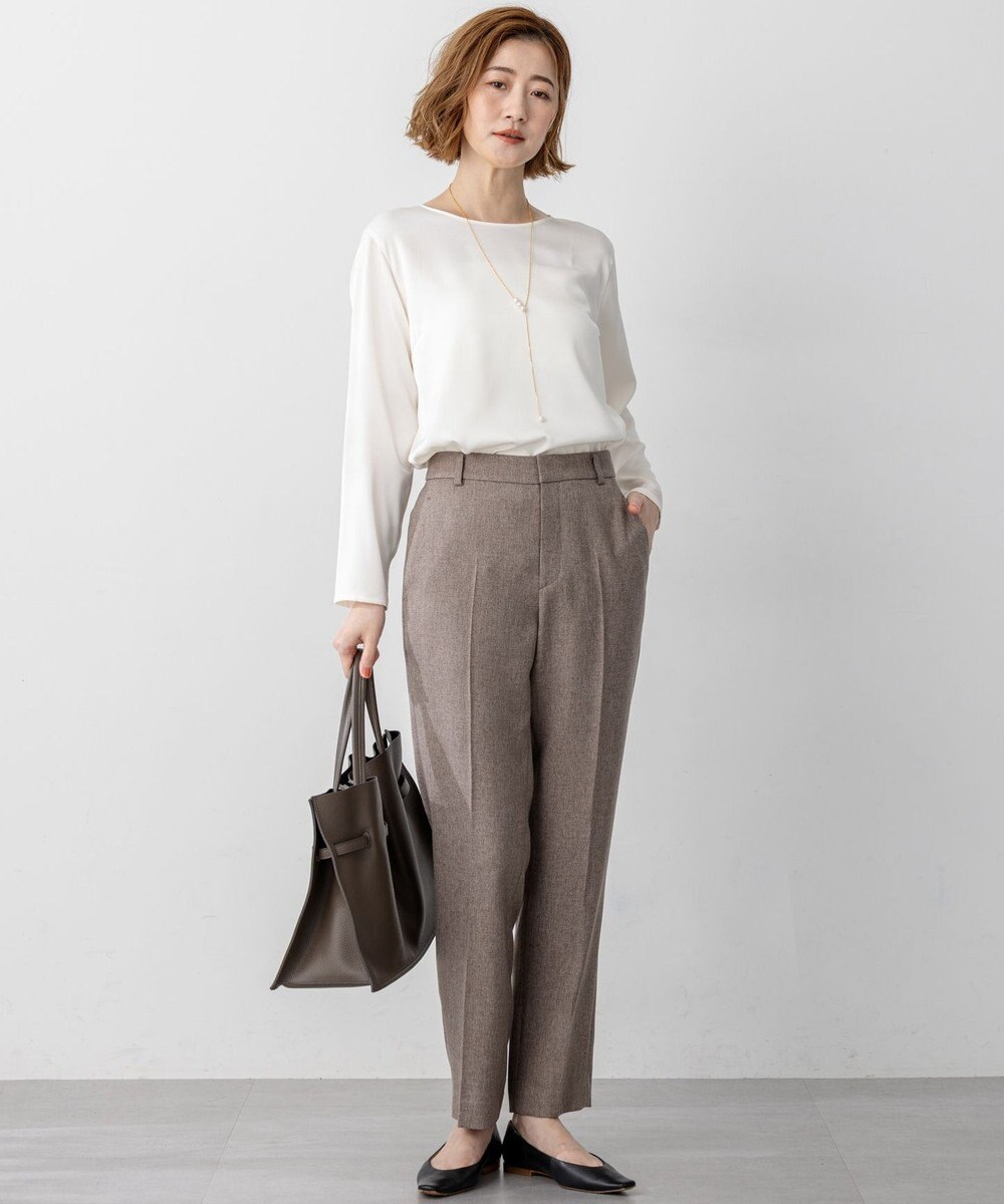 23区 L 【洗える】サテン ロングスリーブ Tシャツ 