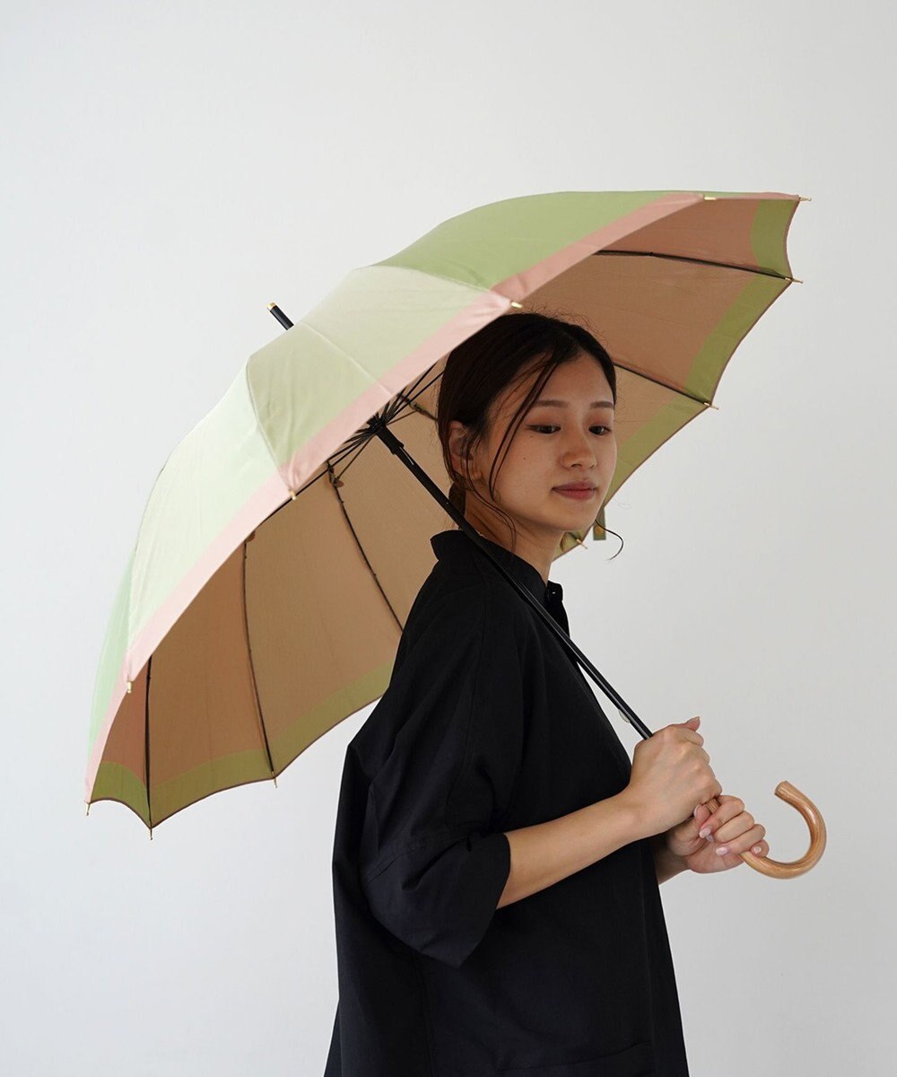 槇田商店 SCENE グログランシャンブレー グリーン 長傘 