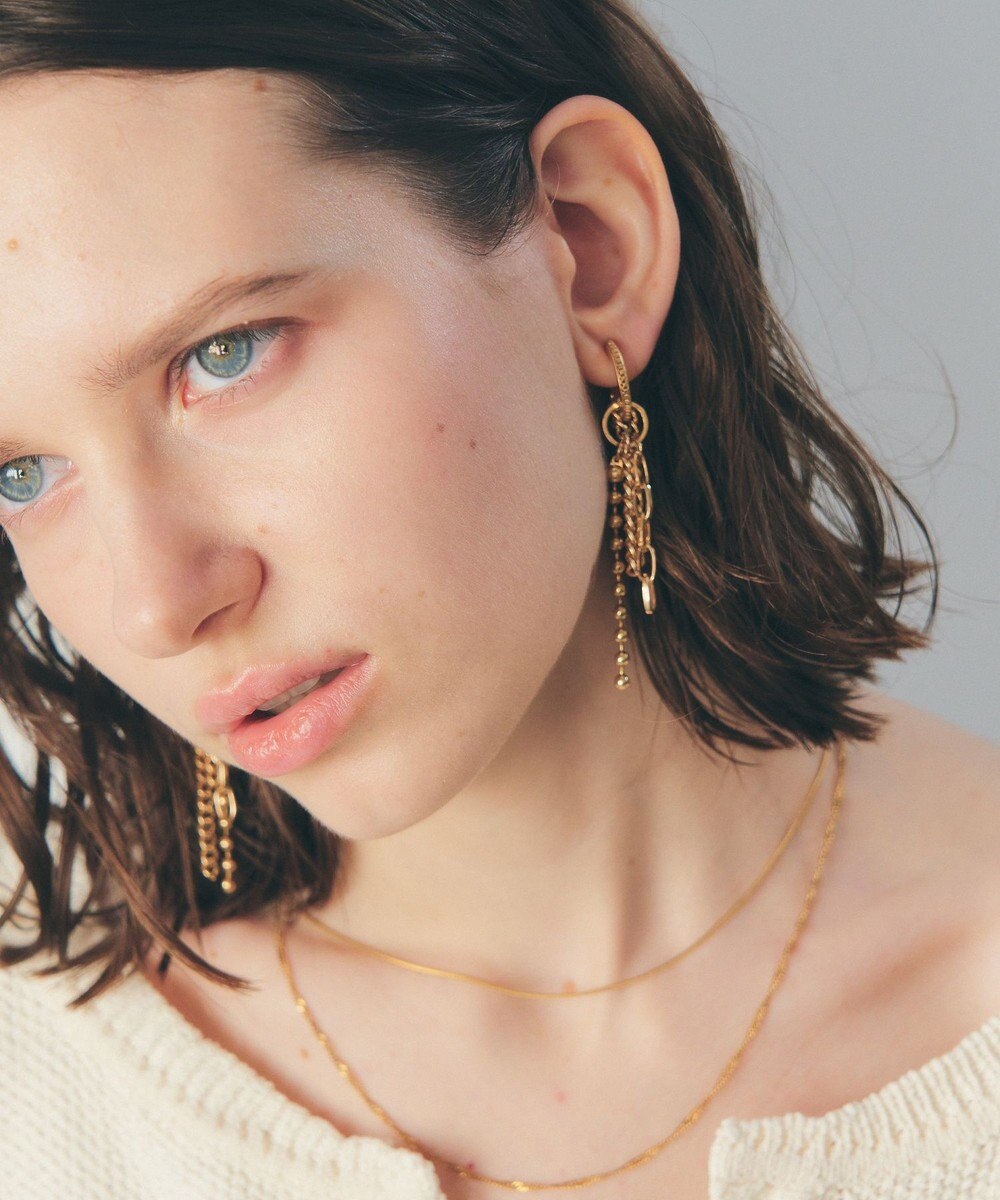 YECCA VECCA チェーンフリンジイヤリング 