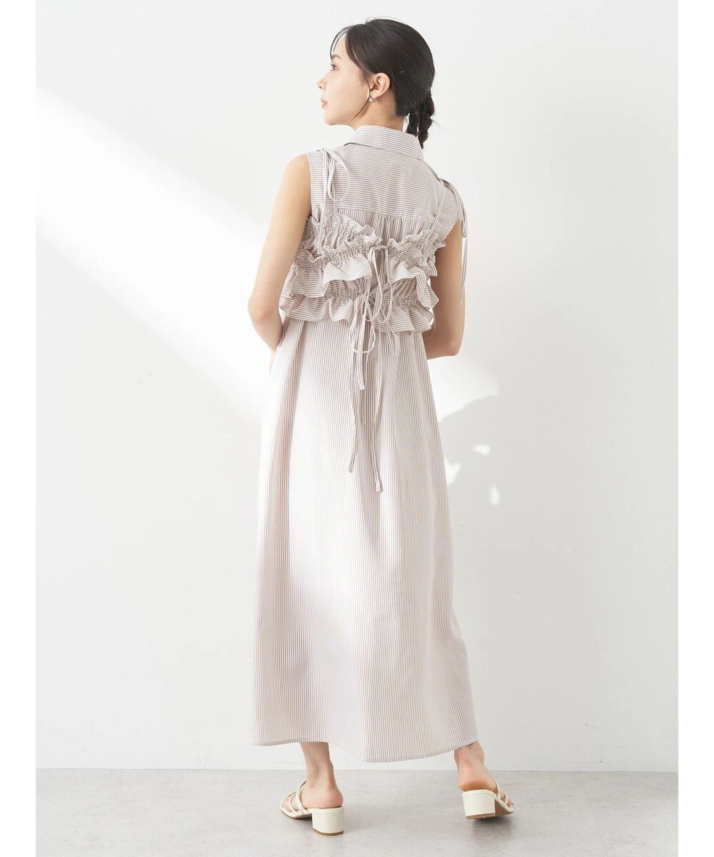 earth music&ecology ＳＥＴ２点シャーリングビスチェ×シャツワンピース 