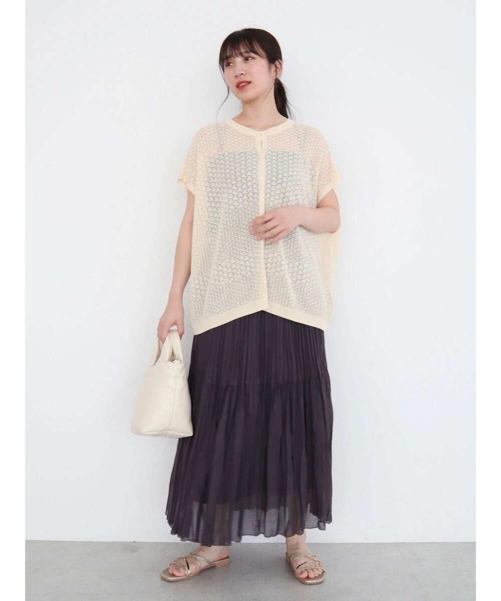 Green Parks 透かし柄ポンチョニットカーディガン 