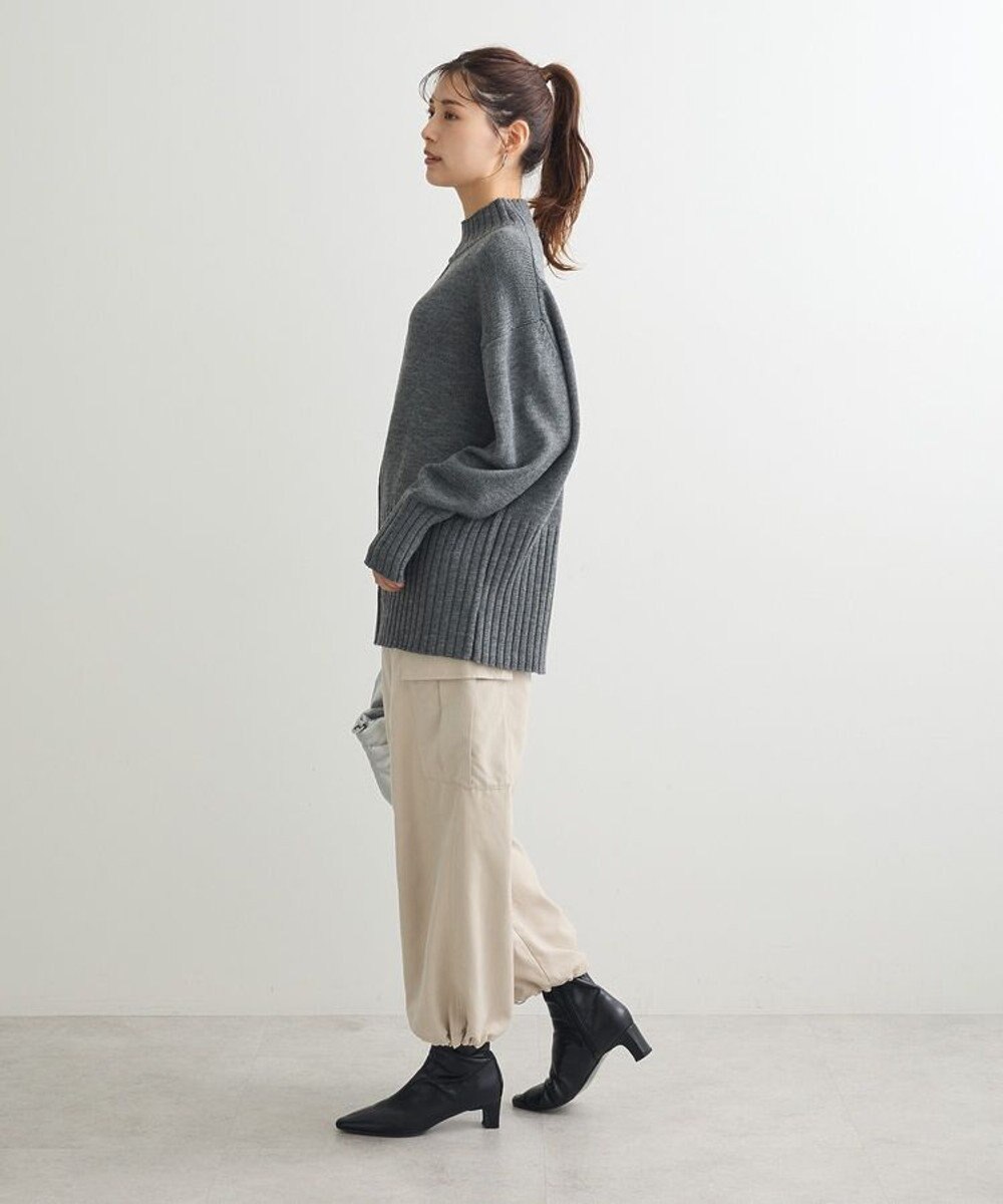 Green Parks 洗えるモックネックニットプルオーバー 