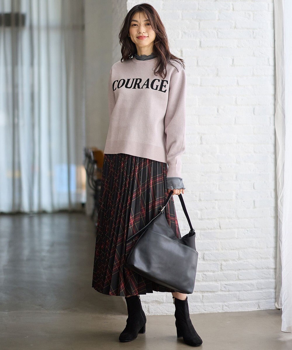 ANY 【洗濯機可/ウエストゴム】チェックプリーツスカート 