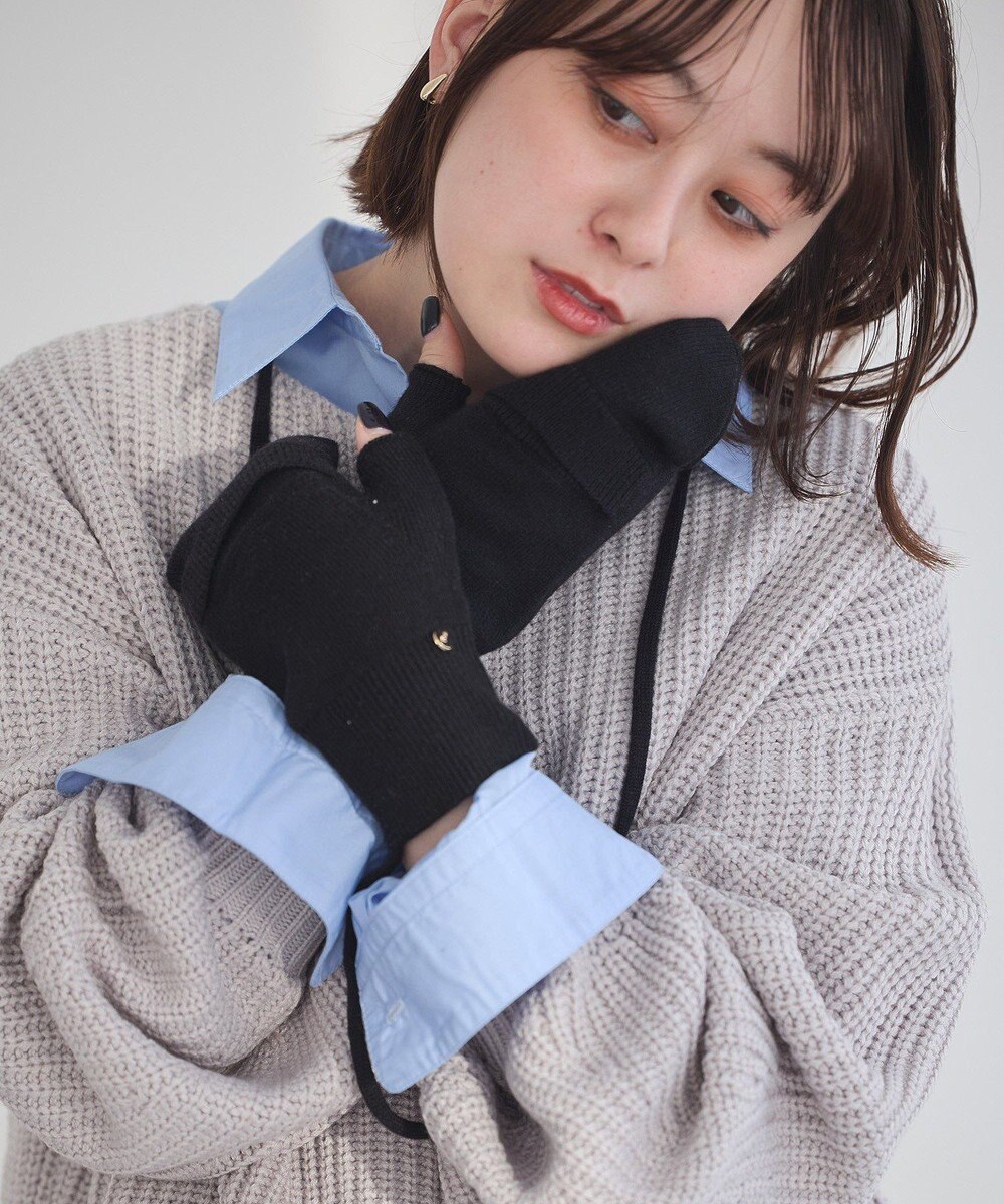 earth music&ecology チャーム付きニットミトン 