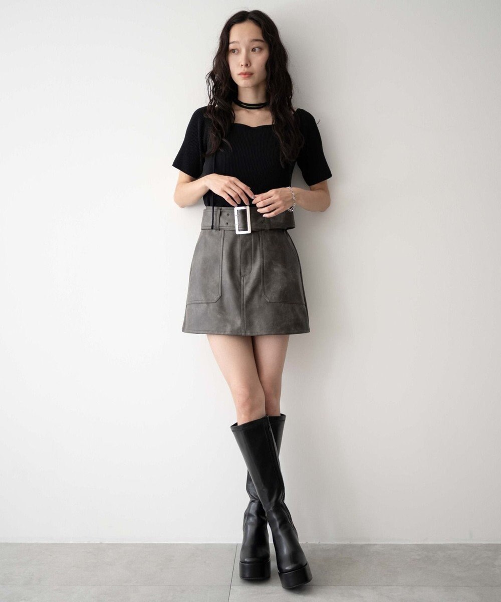 WEGO ストーム付きワイドヒールロングブーツ 