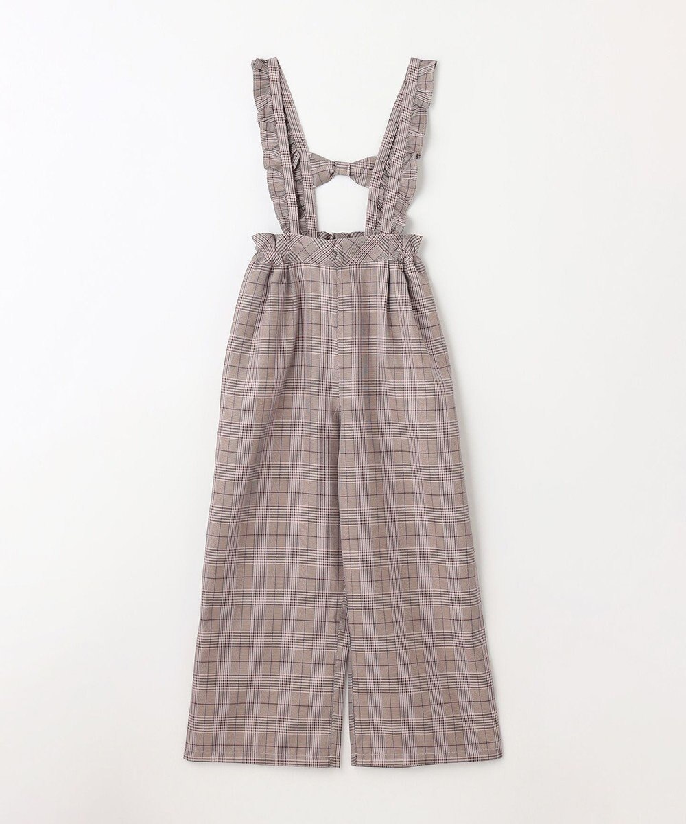 ANY KIDS フリル チェック サロペット 