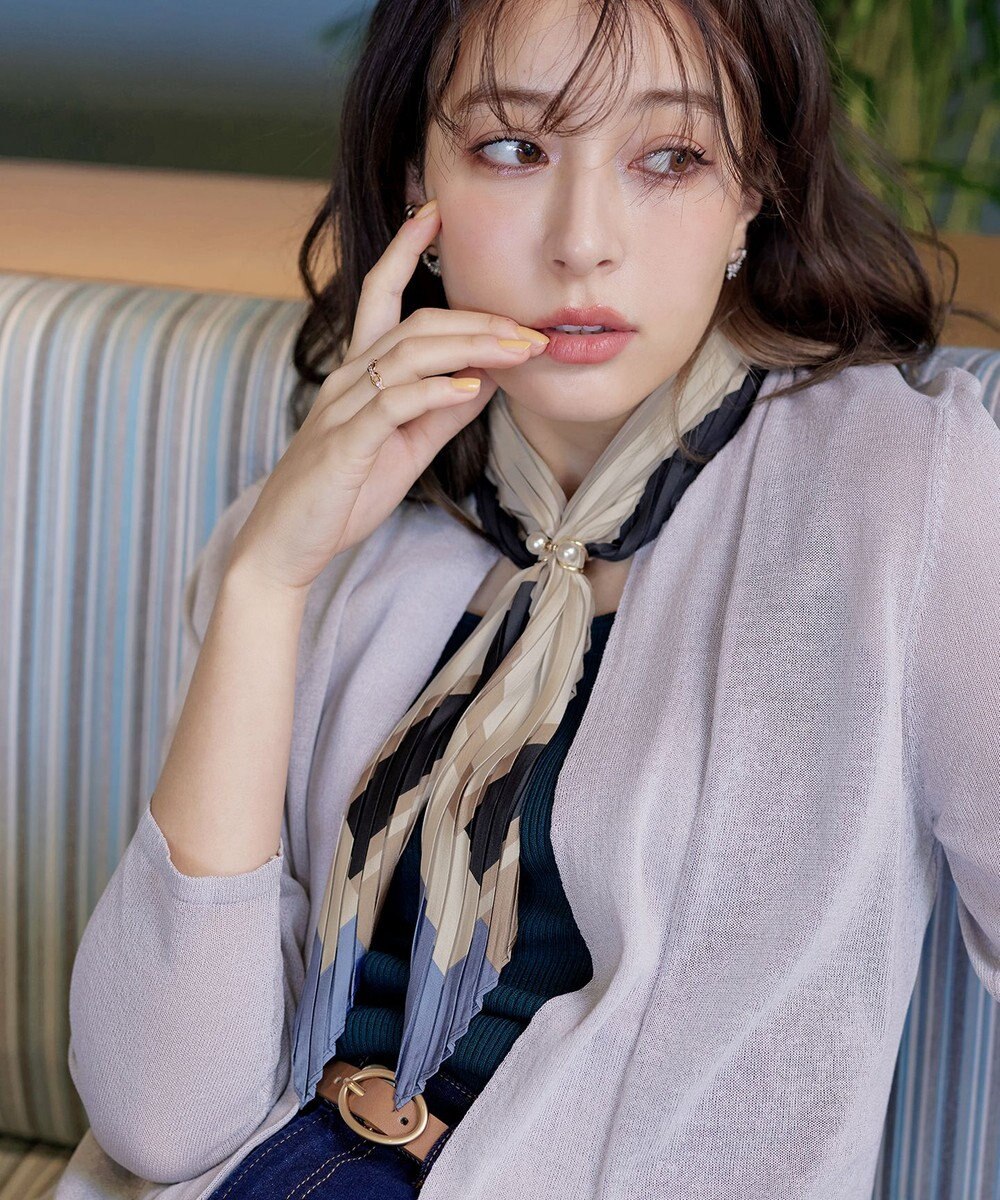 Tiaclasse 【選べる柄タイプ】プリーツスカーフ 