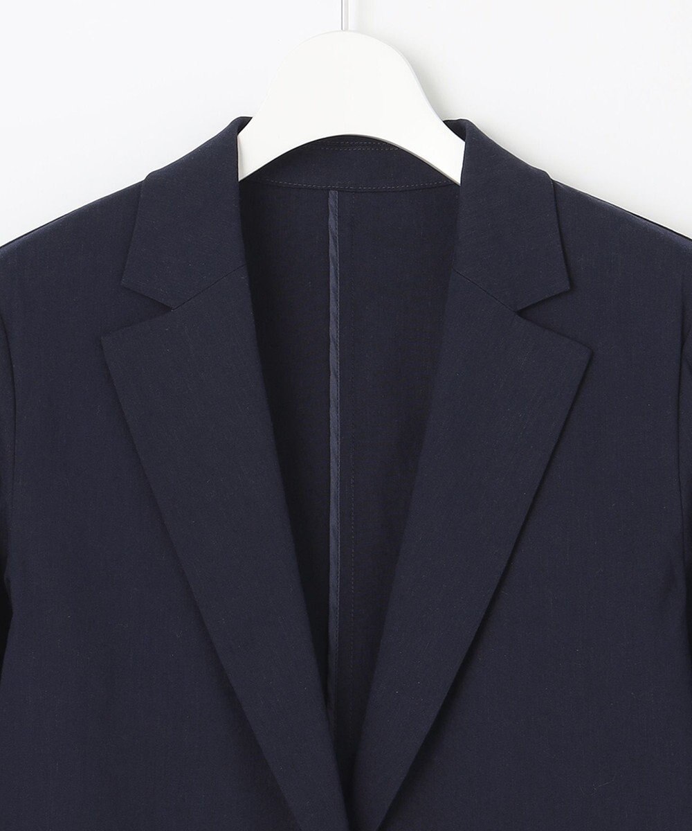 自由区 【洗える】テンセルリネンストレッチ テーラードジャケット 