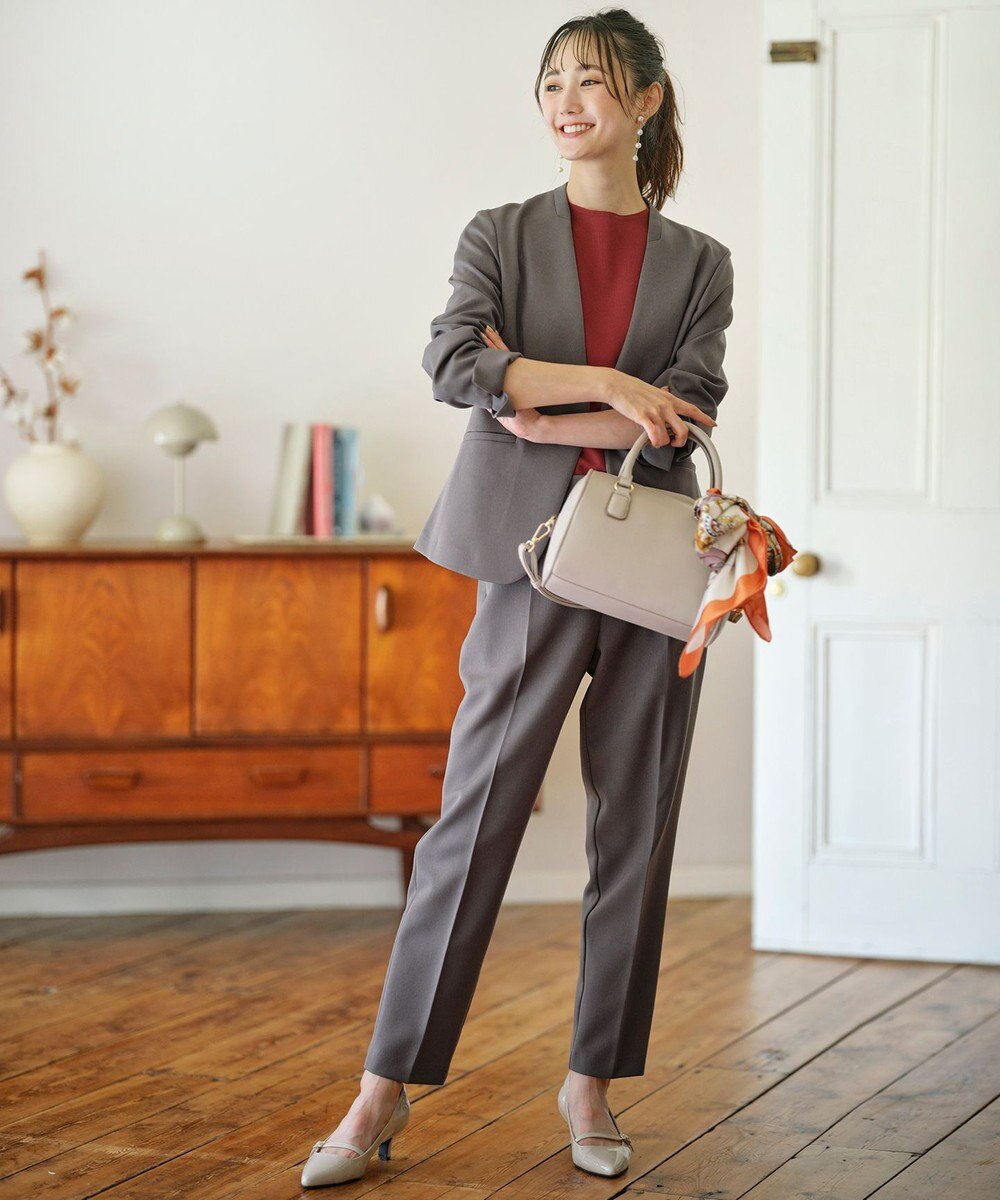 ANY SIS 【セットアップ対応】ビューティーツイルストレッチ テーパードパンツ 