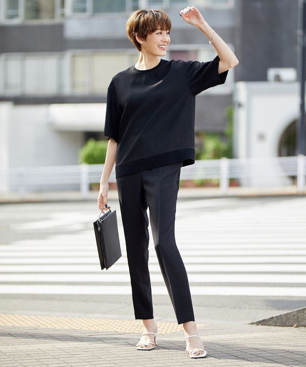 ICB L 【新色追加・洗える】 FluidBackSatin ドロストパンツ 