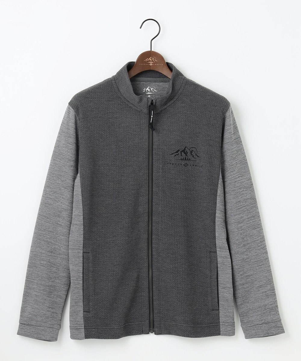 JOSEPH ABBOUD MOUNTAIN 【ソフト/吸水速乾/ライナードッキング対応】メランジバック メッシュ ジップ カットソー 